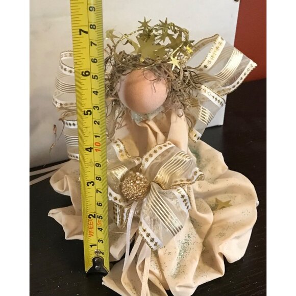 Handcrafted Angel Figurine Set of 3 With Ribbon & Lace Accents - Picture 14 of 14